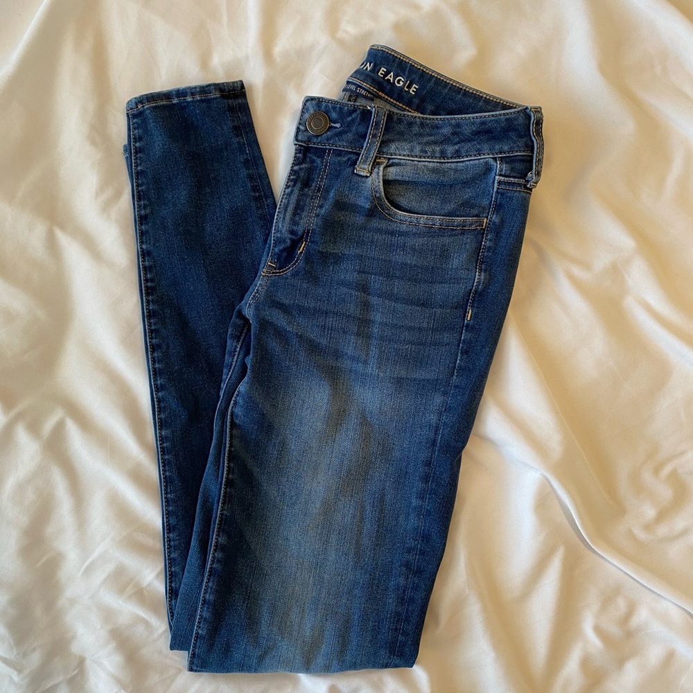 American eagle next level stretch skinny jeans dark wash